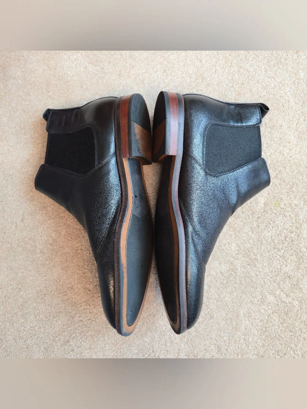 Men's Joseph Abboud Black Beaumont II Black Leather Chelsea Boot Size 10.5D